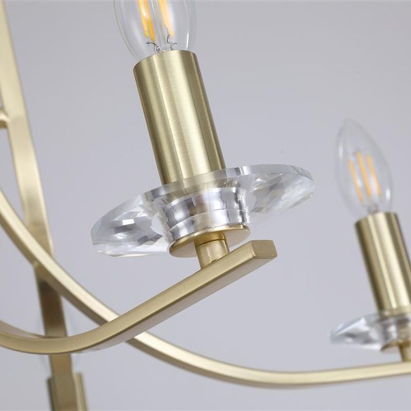 Searchlight-4165-5SB - Ascona - Satin Brass & Crystal Twist 5 Light Pendant