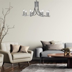 Ascona - Satin Silver Twist 8 Light Pendant with Crystal Details