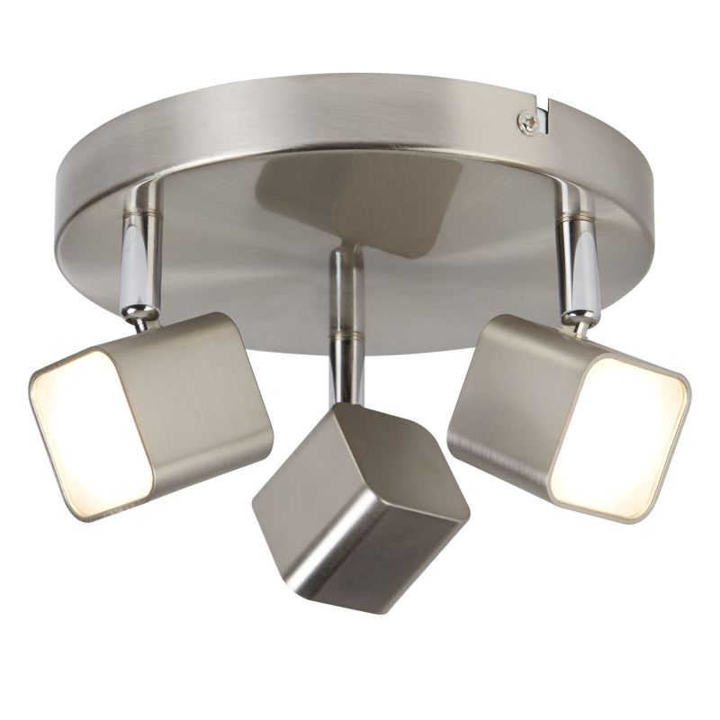 Kitchen Lights - Quad - LED Satin Silver 3 Light Spotlight Searchlight-4233SS - Quad - LED Satin Silver 3 Light Spotlight