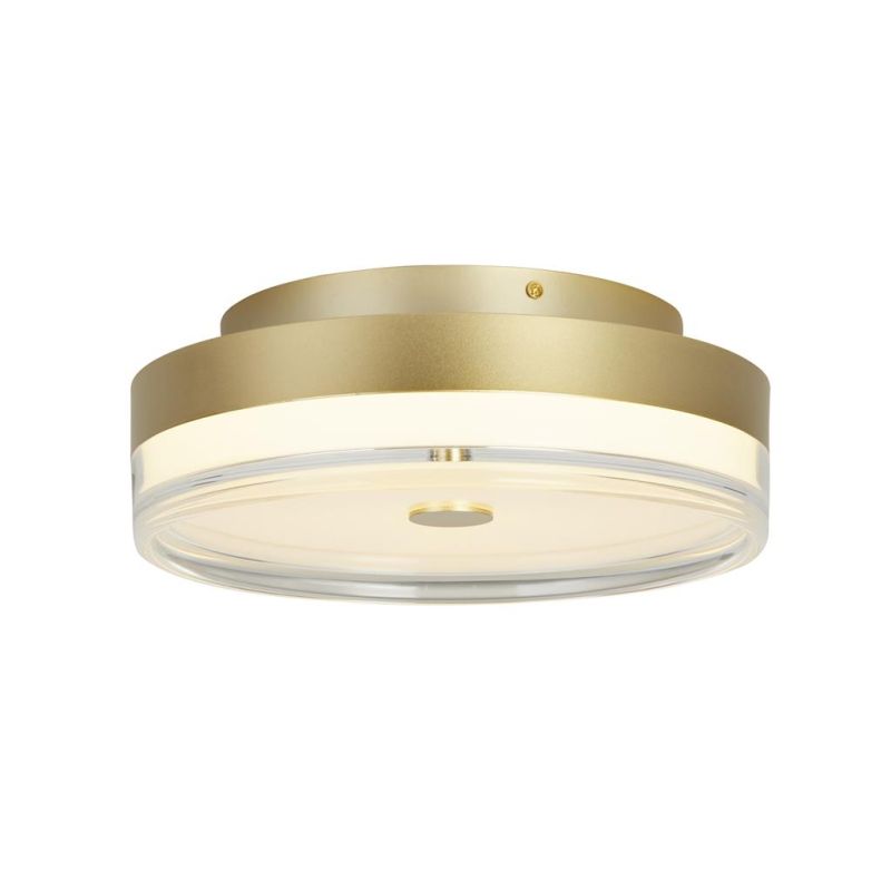 Searchlight-42651-30GO - Cyprus - Gold LED Flush with Clear & White Acrylic