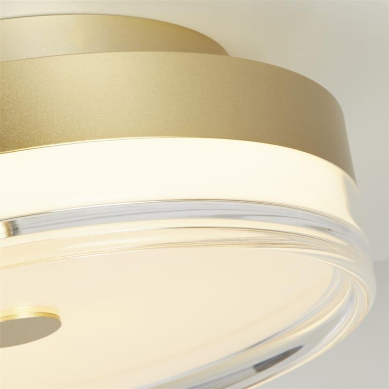 Searchlight-42651-30GO - Cyprus - Gold LED Flush with Clear & White Acrylic