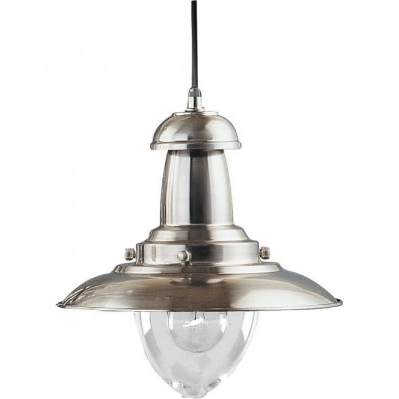 Searchlight-4301SS - Fisherman - Satin Silver with Clear Glass Fisherman Pendant