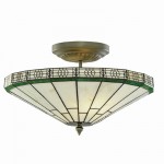 New York - Tiffany Glass 2 Light Semi-Flush New York - Tiffany Glass 2 Light Semi-Flush