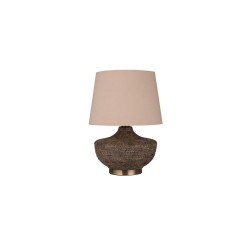 Avaya - Textured Ceramic Table Lamp with Beige Linen Shade