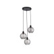 Searchlight-44520-3SM - Radiance - Matt Black 3 Light Cluster Pendant with Smoked Swirled Glass