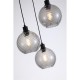 Searchlight-44520-3SM - Radiance - Matt Black 3 Light Cluster Pendant with Smoked Swirled Glass
