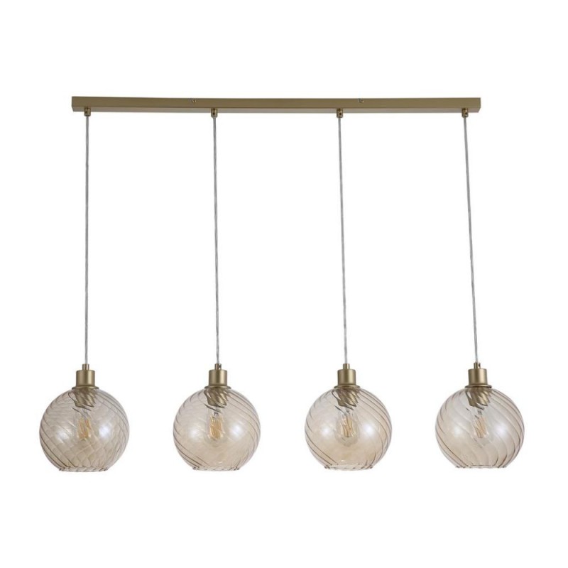 Searchlight-44520-4CP - Radiance - Matt Gold 4 Light over Island Fitting with Champagne Swirled Glass