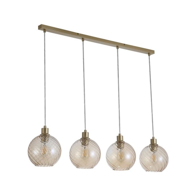 Searchlight-44520-4CP - Radiance - Matt Gold 4 Light over Island Fitting with Champagne Swirled Glass