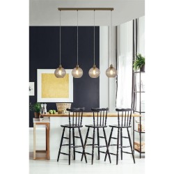 Radiance - Matt Gold 4 Light over Island Fitting with Champagne Swirled Glass