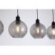 Searchlight-44520-4SM - Radiance - Matt Black 4 Light over Island Fitting with Smoked Swirled Glass