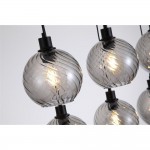 Radiance - Matt Black 6 Light over Island Fitting with Smoked Swirled Glass