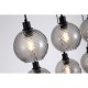 Searchlight-44520-6SM - Radiance - Matt Black 6 Light over Island Fitting with Smoked Swirled Glass
