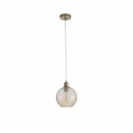 Radiance - Matt Gold Pendant with Champagne Swirled Glass