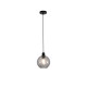 Searchlight-44520SM - Radiance - Matt Black Pendant with Smoked Swirled Glass