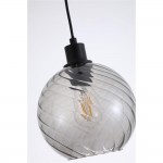Radiance - Matt Black Pendant with Smoked Swirled Glass