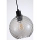 Searchlight-44520SM - Radiance - Matt Black Pendant with Smoked Swirled Glass