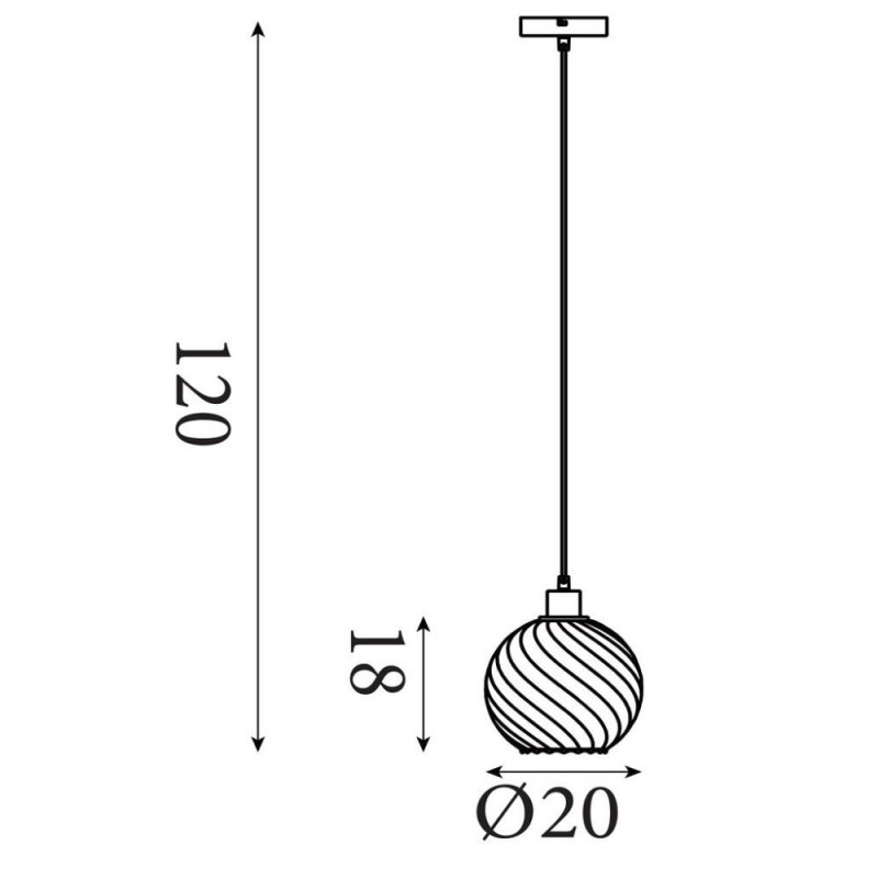 Searchlight-44520SM - Radiance - Matt Black Pendant with Smoked Swirled Glass