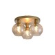 Searchlight-44521CP - Radiance - Matt Gold 3 Light Semi Flush with Champagne Swirled Glass