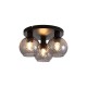 Searchlight-44521SM - Radiance - Matt Black 3 Light Semi Flush with Smoked Swirled Glass