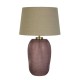 Searchlight-44652PI - Amethyst - Pink Glass Table Lamp with Natural Linen Shade