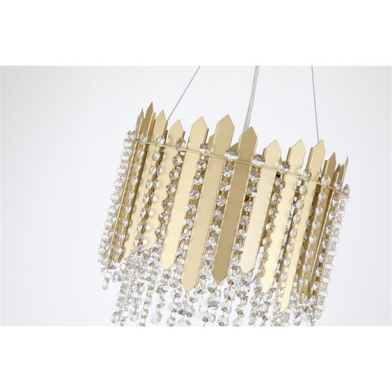 Searchlight-44710-5GO - Spear - Gold 5 Light Pendant with Crystal