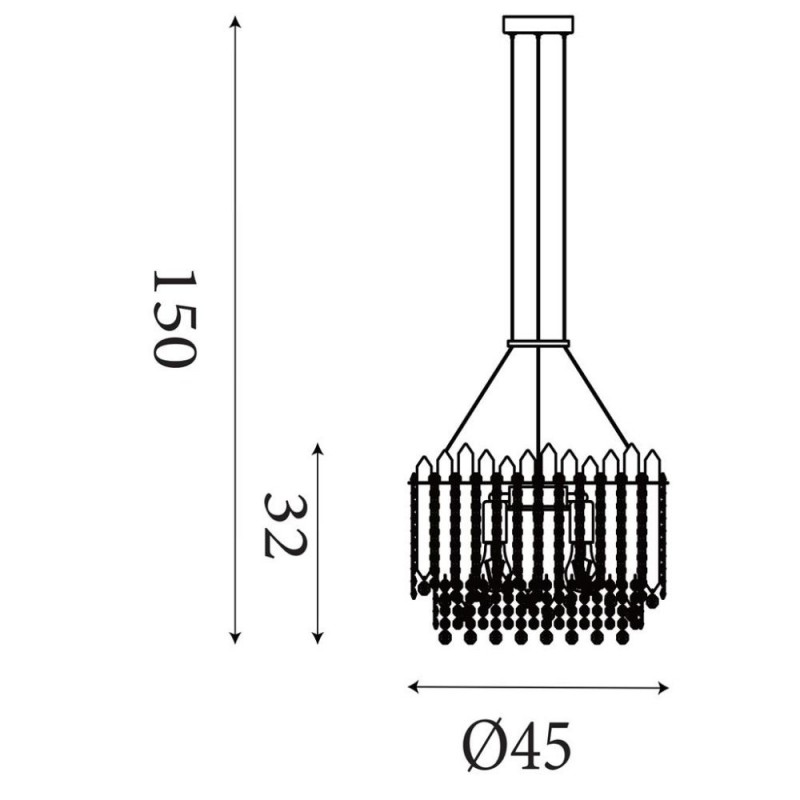 Searchlight-44710-8GO - Spear - Gold 8 Light Pendant with Crystal