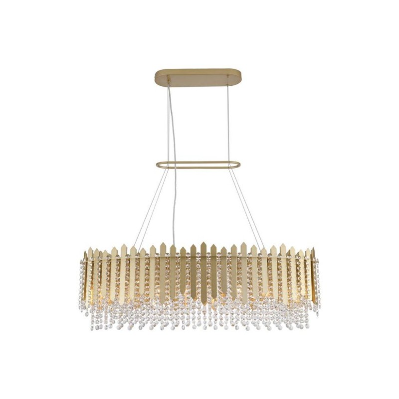 Searchlight-44711-8GO - Spear - Gold 8 Light over Island Fitting with Crystal