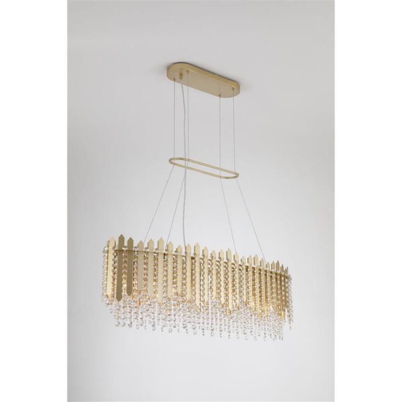 Searchlight-44711-8GO - Spear - Gold 8 Light over Island Fitting with Crystal