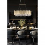 Spear - Gold 8 Light over Island Fitting with Crystal