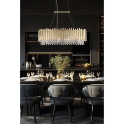 Spear - Gold 8 Light over Island Fitting with Crystal