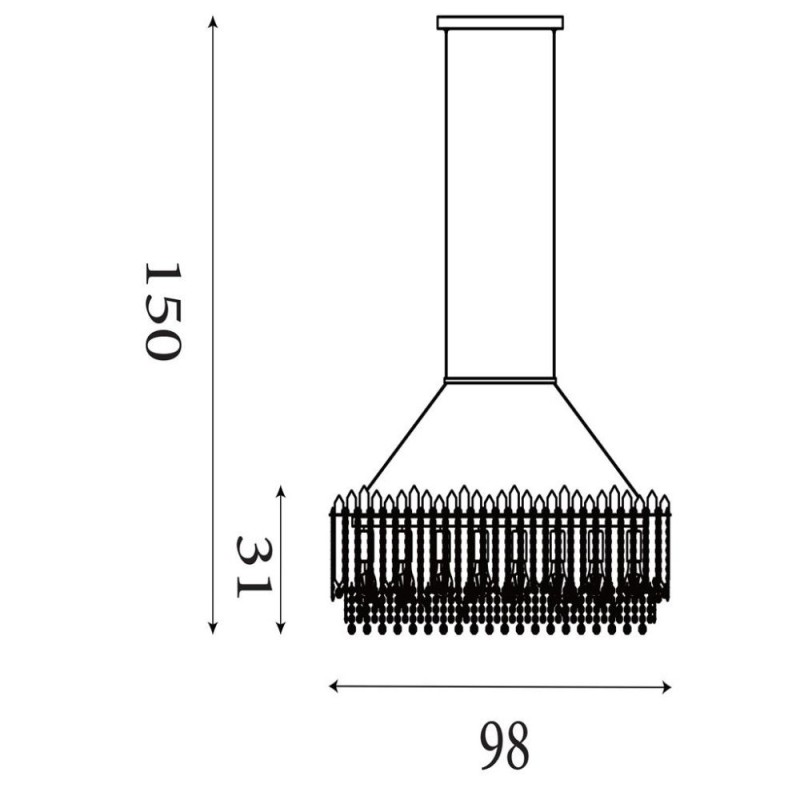 Searchlight-44711-8GO - Spear - Gold 8 Light over Island Fitting with Crystal
