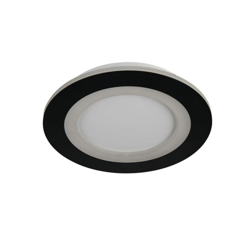 Searchlight-44712BK - Ringo - Matt Black & White CCT Flush with Remote Control ∅ 25 cm