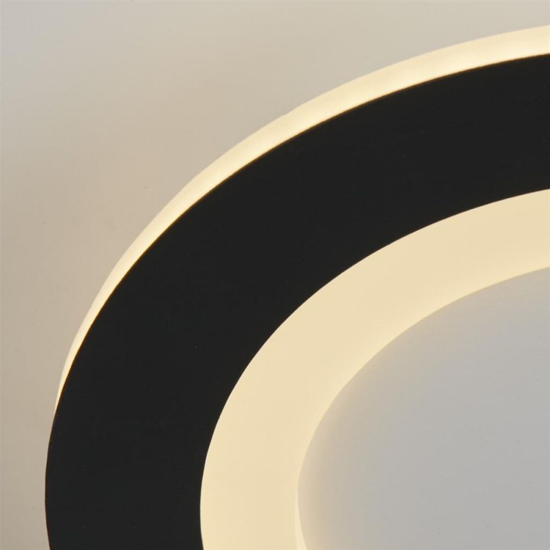 Searchlight-44712BK - Ringo - Matt Black & White CCT Flush with Remote Control ∅ 25 cm