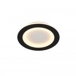 Ringo - Matt Black & White CCT Flush with Remote Control ∅ 39 cm
