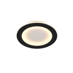 Ringo - Matt Black & White CCT Flush with Remote Control ∅ 39 cm