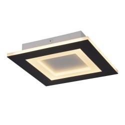 Ringo - Matt Black & White CCT Flush with Remote Control 25 cm