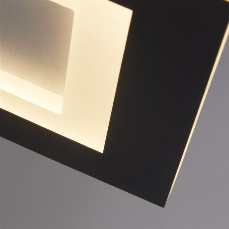 Searchlight-44715BK - Ringo - Matt Black & White CCT Flush with Remote Control 39 cm