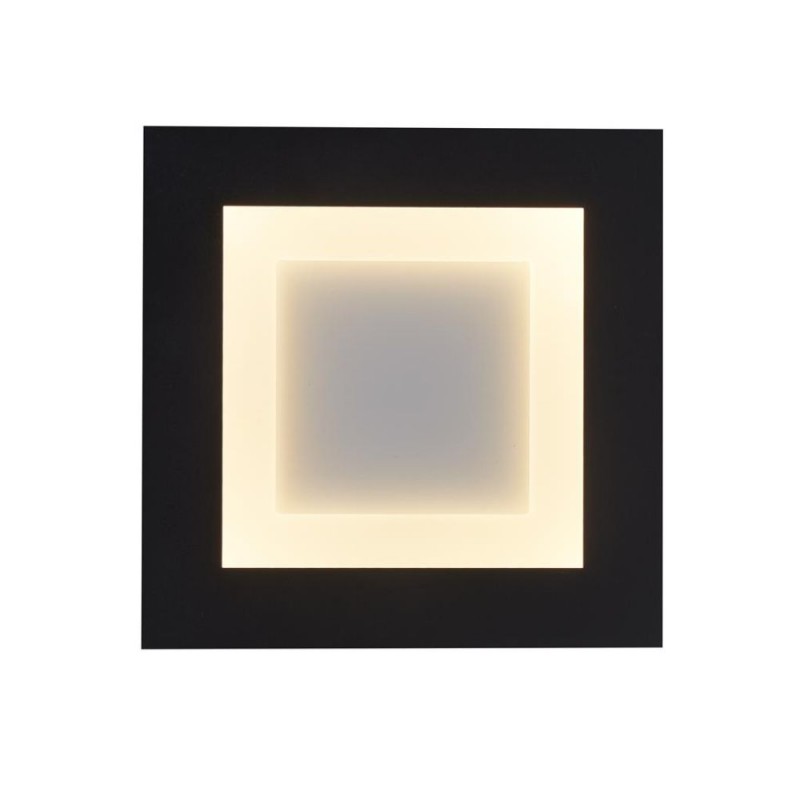 Searchlight-44715BK - Ringo - Matt Black & White CCT Flush with Remote Control 39 cm