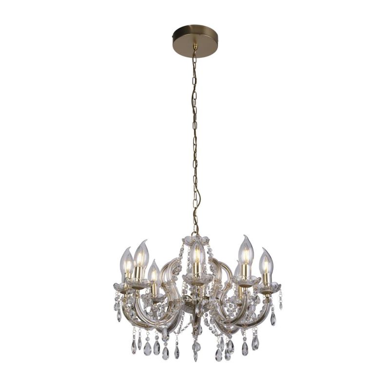 Searchlight-44761-8GO - Utah - Gold 8 Light Chandelier with Crystal IP65