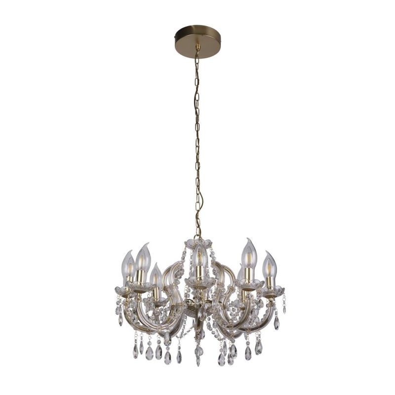 Searchlight-44761-8GO - Utah - Gold 8 Light Chandelier with Crystal IP65