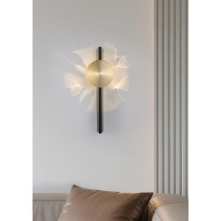 Shield - Black & Brass LED Wall Lamp