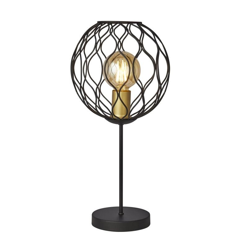 Table & Floor Lamp - Finesse - Black & Gold Cage Table Lamp Searchlight-4508BK - Finesse - Black & Gold Cage Table Lamp