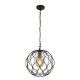 Ceiling Lights - Finesse - Matt Black and Gold Single Globe Pendant Searchlight-4511-1BK - Finesse - Matt Black and Gold Single Globe Pendant
