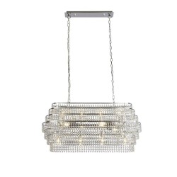 Rene - Chrome 12 Light over Island Fitting with Crystal