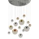 Searchlight-4514-14 - Planets - Multicoloured 14 Light LED Cluster Pendant with Crystal
