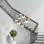 Planets - Multicoloured 14 Light LED Cluster Pendant with Crystal