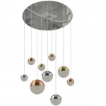 Planets - Multicolored 9 Light LED Cluster Pendant with Crystal Planets - Multicolored 9 Light LED Cluster Pendant with Crystal