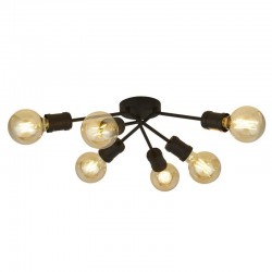Dance - Black 6 Light Semi Flush