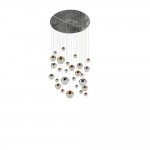 Planets - Multicoloured 27 Light LED Cluster Pendant with Crystal