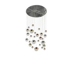 Planets - Multicoloured 27 Light LED Cluster Pendant with Crystal